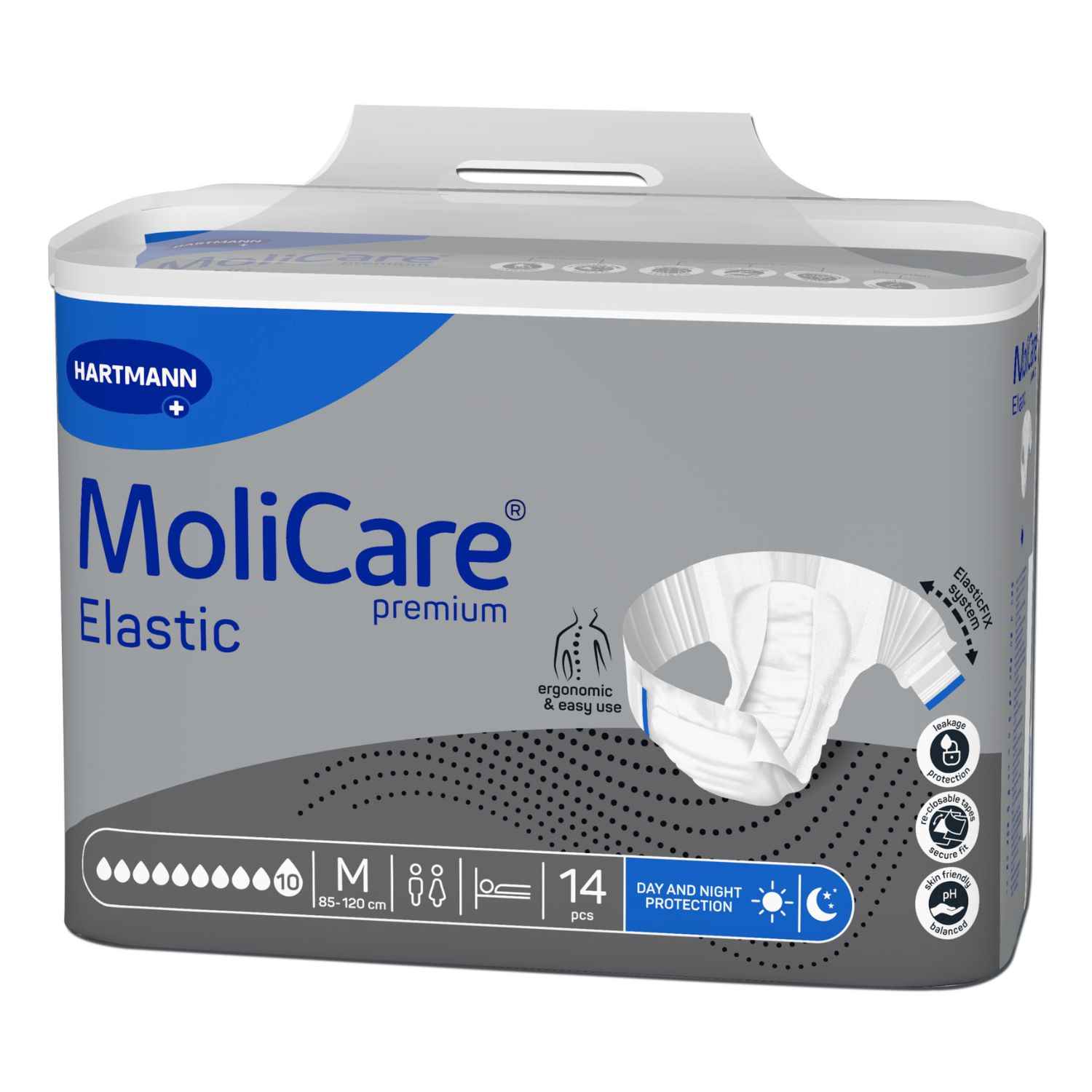 MoliCare® Premium Elastic 10 Tropfen Gr. M - bei schwerster Inkontinenz Tag & Nacht - 3696 ml (HMV: 15.25.31.7133)